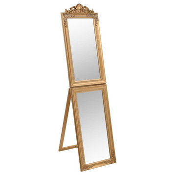 vidaXL Free-Standing Mirror Full Lenth Mirror with Stand for Hallway Gold