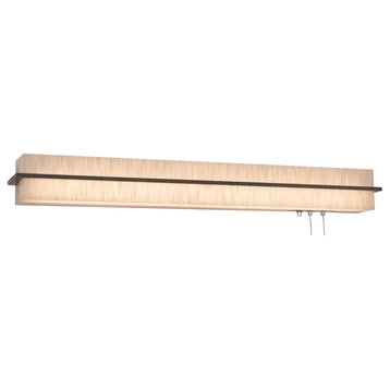 Apex 38" LED Overbed Wall Light, Weathered Gray, Jute Shade