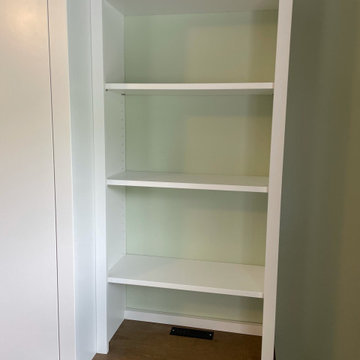 Custom Built Vertical Queen Murphy Bed With Side Shelving & Storage Cabinet