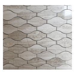 GL Stone Tile - Wave Pattern Marble Mosaic Tiles 12"x12" - Mosaic Tile