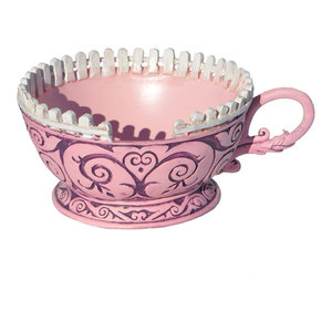 Cherry Blossom Tea Cup Planter for Miniature Garden Fairy Garden