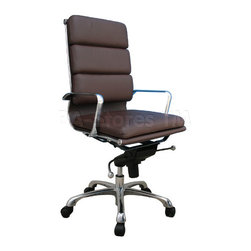 Plush Brown High Back Office Chair - Home Office Accessories