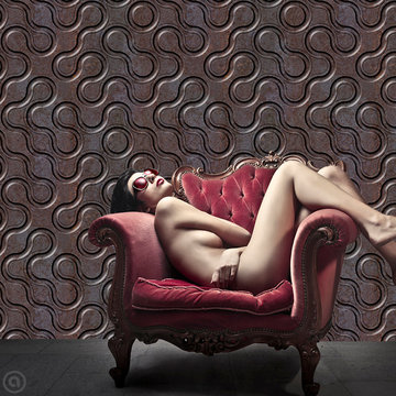 Canned. Industrial Collection. Haute Couture Peel & Stick Fabric Wallpaper.