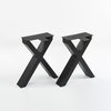 X-Type Table Leg, Set of 2, Black, 16''