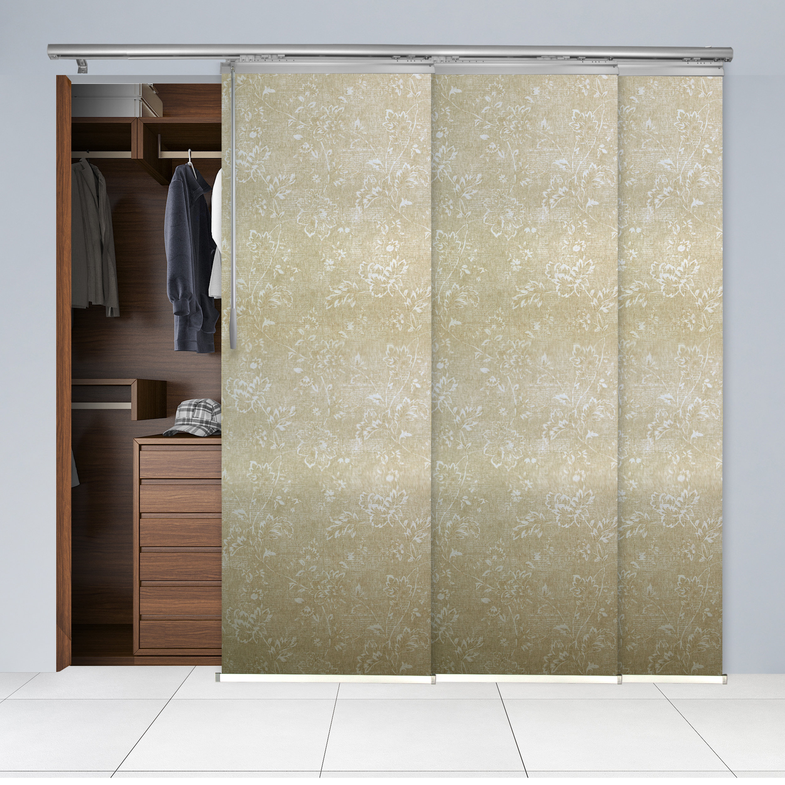 Sage 3-Panel Track Extendable Vertical Blinds 36-66"W