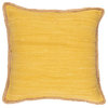 Solid Chickadee Yellow Jute Bordered Throw Pillow
