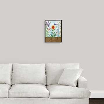 "Whimsical Flower Garden II" Floating Frame Canvas Art, 14"x18"x1.75"