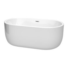 Juliette 60 to 71" Freestanding Bathtub with options, Polished Chrome Trim, 60 I