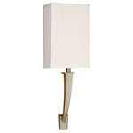 AFX - Sheridan Single Arm LED Sconce, Champagne Finish, Cream Linen Shade - Features: