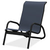 Gardenella Sling Stacking Poolside Chair, Textured Black, Augustine Denim