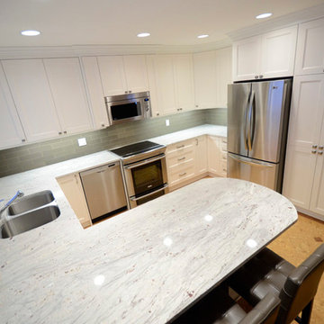 White Painted Maple Shaker Style Cabinets