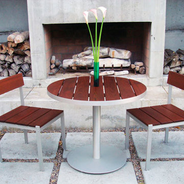 Luma Round Dining Table and Chairs, Ipe