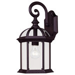 Savoy House - Wall-Mount Lantern, Textured Black, 15.75" - Classic exterior fixture available in two finishes - Textured Black and Rustic Bronze with Clear Beveled glass.