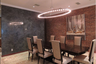 This is an example of a contemporary dining room in New York.