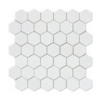 12"x12" Calacatta Gold Italian Calcutta Marble Polished Hexagon Mosaic Tile
