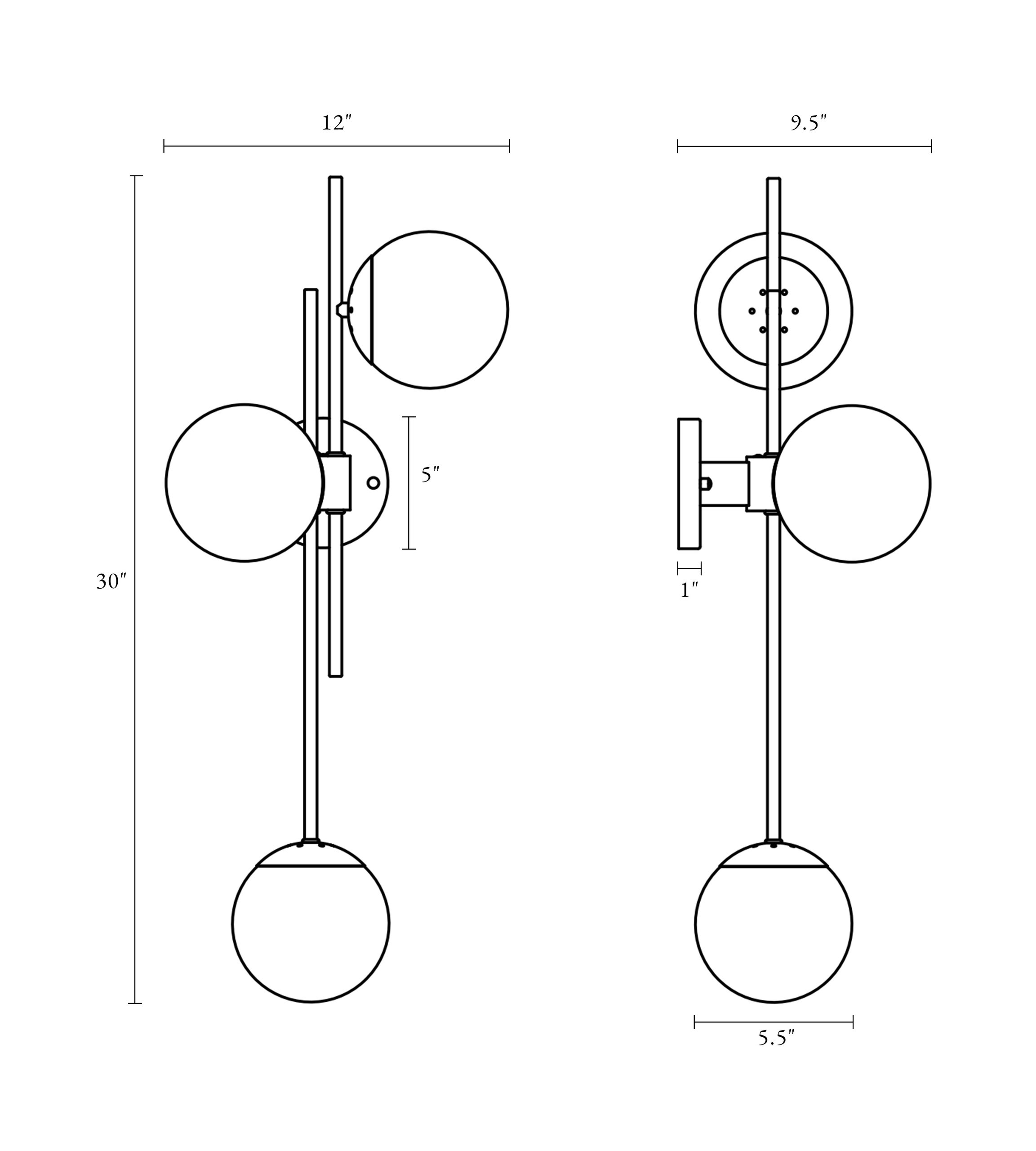 LNC 3-Light Up/Down Modern Gold Globe Wall Sconces - Contemporary ...
