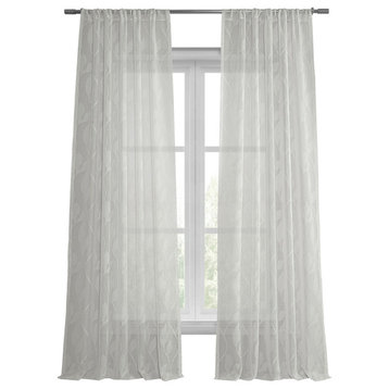 Avignon Vine Patterned Linen Sheer Curtain, 50"x96"