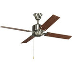 Progress - Progress P2531-09 North Park - 52" Ceiling Fan - 52" four-blade Fan with reversible Natural Cherry/Cherry blades and a Brushed Nickel finish. The North Park ceiling fan offers great performance and value. This contemporary styled fan features a powerful, 3-speed motor that can be reversed to provide year-round comfort. Includes innovative canopy system that can be installed on vaulted ceilings up to 12:12 pitch.    Reversible Natural Cherry/Cherry blades with Brushed Nickel finish  Powerful and reversible 3-speed motor w/ triple-capacitor control  Includes innovative canopy system for vaulted ceilings up to 12:12 pitch  Sure Connect blade attachment system included    Rod Length(s): 6.00  Warranty: 30 Years Limited WarrantyNorth Park 52" Ceiling Fan Brushed Nickel Natural Cherry Blade *UL Approved: YES  *Energy Star Qualified: YES *ADA Certified: n/a  *Number of Lights:   *Bulb Included:No *Bulb Type:No *Finish Type:Brushed Nickel