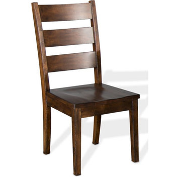 Sunny Designs Tuscany 40" Mahogany Wood Ladderback Chair in Medium Brown