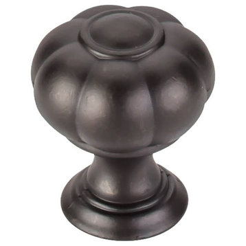 Top Knobs TK691 Allington 1-1/4 Inch Round Cabinet Knob - Flat Black
