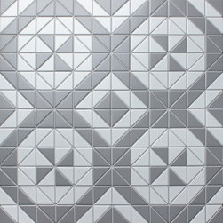 ANT Tile - 2" Triangle Windmill Pattern Matte Porcelain Floor Tiles, White/Gray - Mosaic Tile