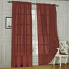 Set Of 2 Sheer Voile Curtain Panels 84" Long Chocolate Brown