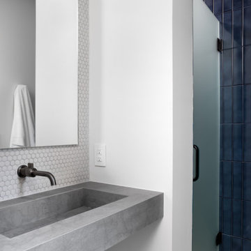 Modern Bathroom With Concrete Vanity Sink Hartford Project Design By Darash