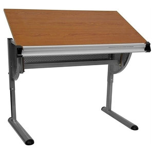 Adjustable Wooden Drafting Table Workstation Drawing Desk