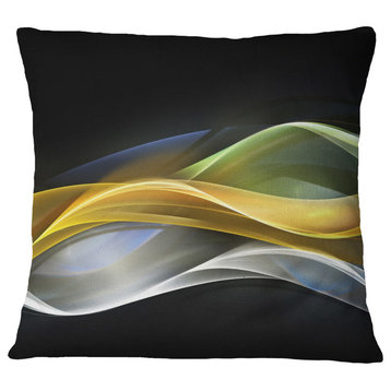 Gold Silver Straight Yellow Lines Abstract Throw Pillow, 16"x16"