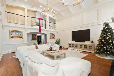 Example of a french country living room design in New York