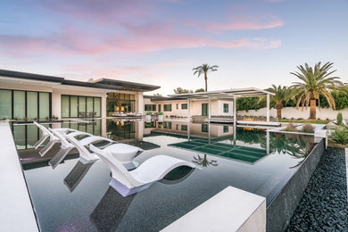 Home design - huge contemporary home design idea in Phoenix