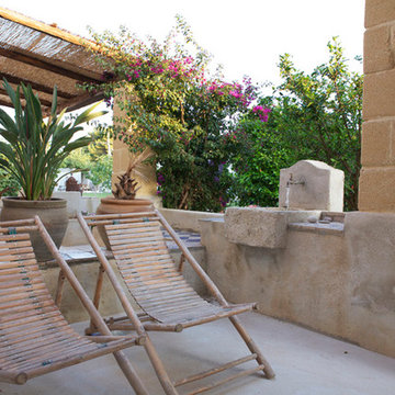 Patio layout showcasing our unique stone elements in architectural settings.