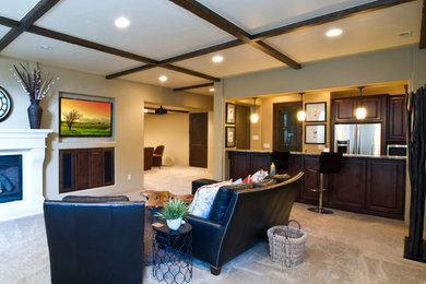 Mid-sized mountain style family room photo in Denver