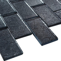 2x4 Glossy Glitter Silver Sky Subway Glass Mosaic Tiles - Home Accessories & Decor