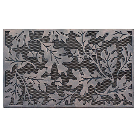 Leaves Rubber Pin Mat, Copper Hand Finished, Heavy Duty Doormat, 18"x30"