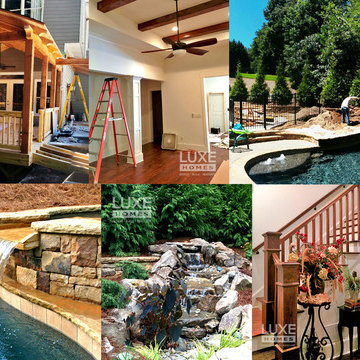 Custom Basement Pool Spa Deck Pondless Waterfall Outdoor Living Area