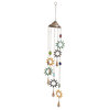 Updated Traditional Metal and Glass Sun Wind Chime, Multi-Color