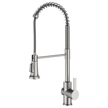 Britt Commercial Style 3-Function Pull-Down 1-Handle 1-Hole Kitchen Faucet, Spot-Free Stainless Steel (Model Kpf-1691sfs)