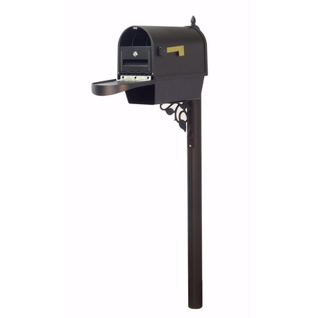 Classic Mailbox With Newspaper Tube, Locking Insert & Albion Mailbox Post