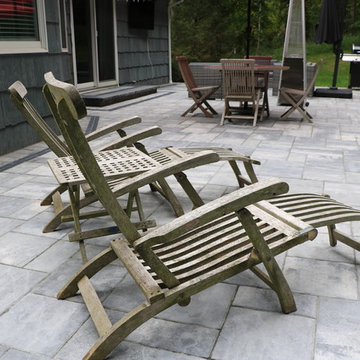 Large Scale Patio and Fire Pit:  Unilock Beacon Hill Flagstone Pavers