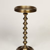 Metal Accent Table with Stacked Turnings and Tray Top in Antique Brass Finish