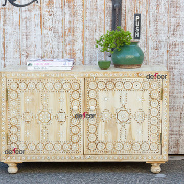 Beautiful Bleached Marquetry Inlaid Jessamine Buffet