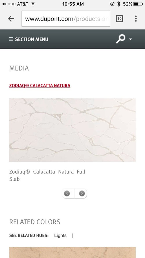 Zodiaq Calacatta Natura