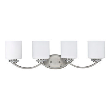 Transitional Style Metal Wall Fixture With 4 Lights White