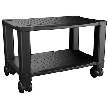 Printer Stand-2-Tier Under Desk Table With Wheels by Home-Complete