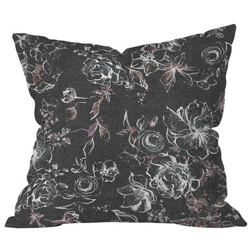 Pattern State Floral Charcoal Throw Pillow