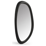 Meridian Furniture - Holland Polyresin Mirror, Black, Wall Mounted Mirror - Inspired by the natural world, the Holland black polyresin mirror brings a touch of nature indoors. Its organic shape and finish add a sense of calm and serenity to any room. An asymmetrical shape and high-quality polyresin frame create a striking and eye-catching piece.