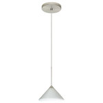 Besa Lighting - Besa Lighting 1XT-282453-SN Kona - One Light Cord Pendant with Flat Canopy - The Kona pendant features a wide cone-shaped glassKona One Light Cord  Bronze White Starpoi *UL Approved: YES Energy Star Qualified: n/a ADA Certified: n/a  *Number of Lights: Lamp: 1-*Wattage:50w GY6.35 Bi-pin bulb(s) *Bulb Included:Yes *Bulb Type:GY6.35 Bi-pin *Finish Type:Bronze