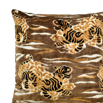 The Pillow Collection Black Carlos Throw Pillow, Cover Copper, 18"x18"