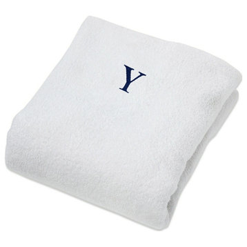 Monogrammed Beach Pool Chair Towel Slip Cover, Y